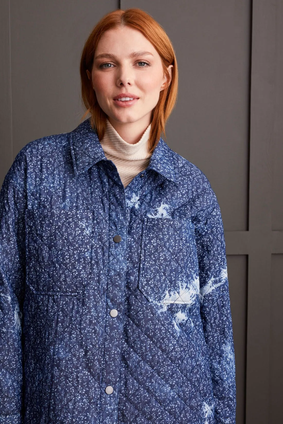 Printed Quilted Shacket-Blue Jay sold by Tribal product image thumbnail 3