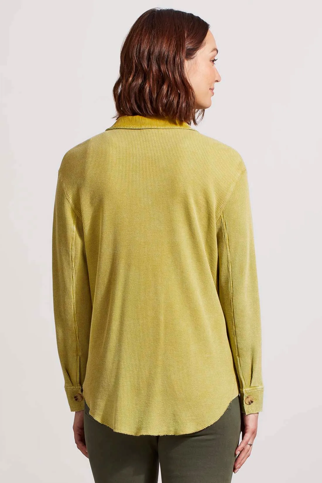 VINTAGE WASH WAFFLE SHACKET-Pear sold by Tribal product image thumbnail 4