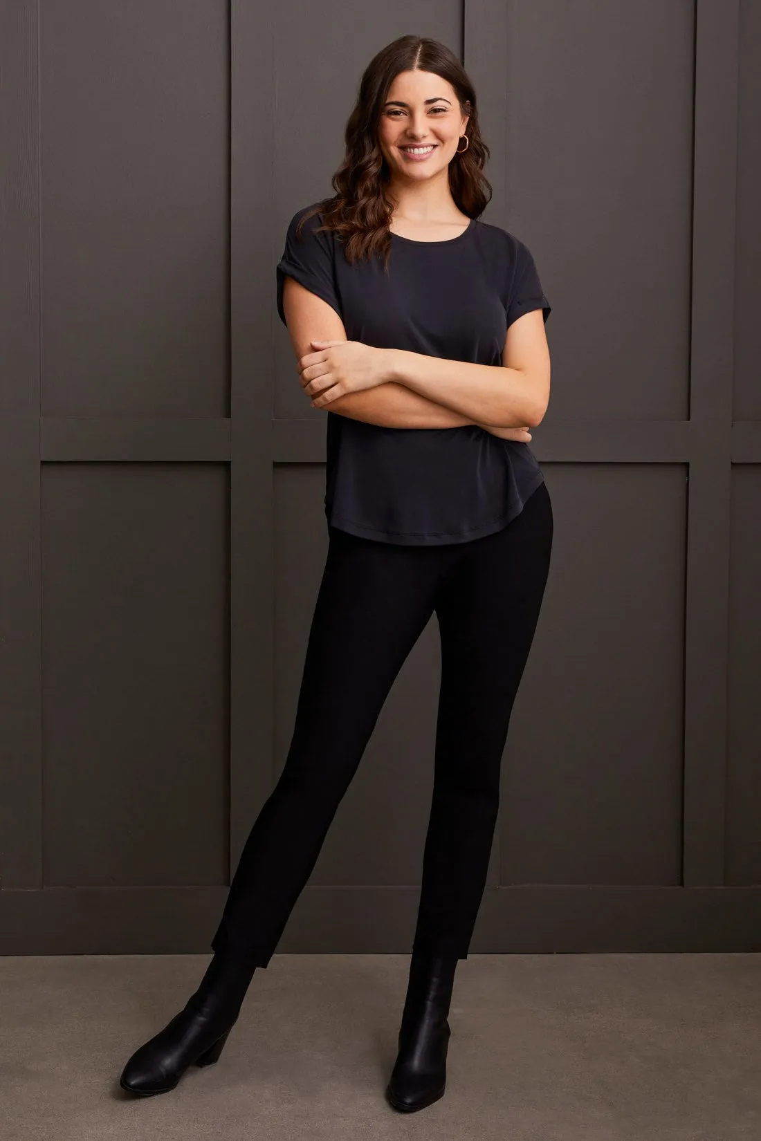 Modal Jersey Crew Neck Top-Black sold by Tribal product image thumbnail 2