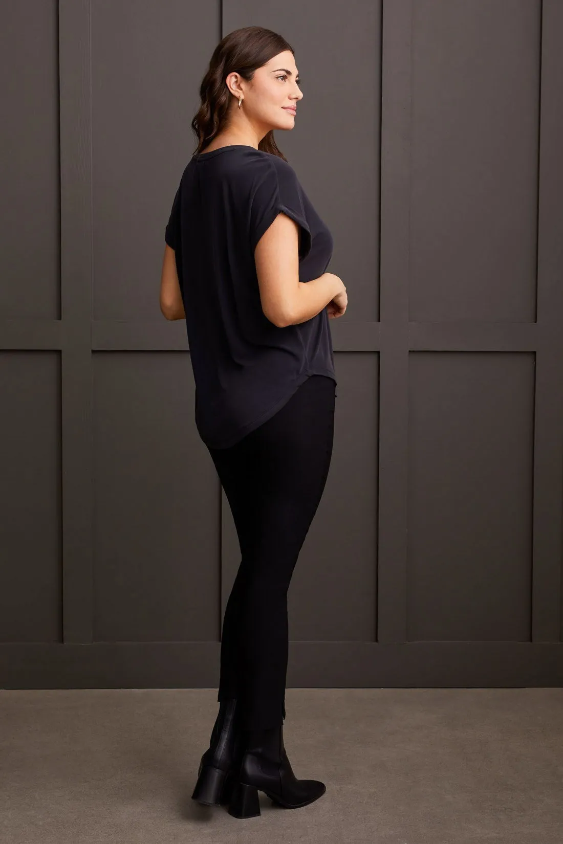 Modal Jersey Crew Neck Top-Black sold by Tribal product image thumbnail 3