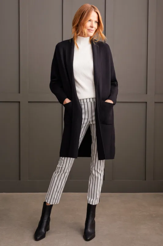 Open Coatigan With Patch Pockets-Black sold by Tribal