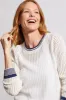 OPEN-KNIT COTTON CREWNECK SWEATER-White sold by Tribal