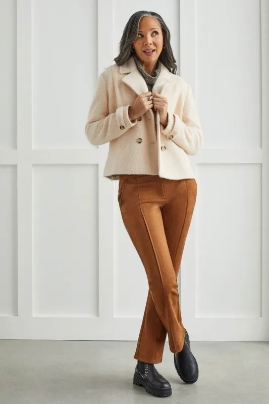 BOUCLE DOUBLE-BREASTED JACKET-Oyster made by Tribal