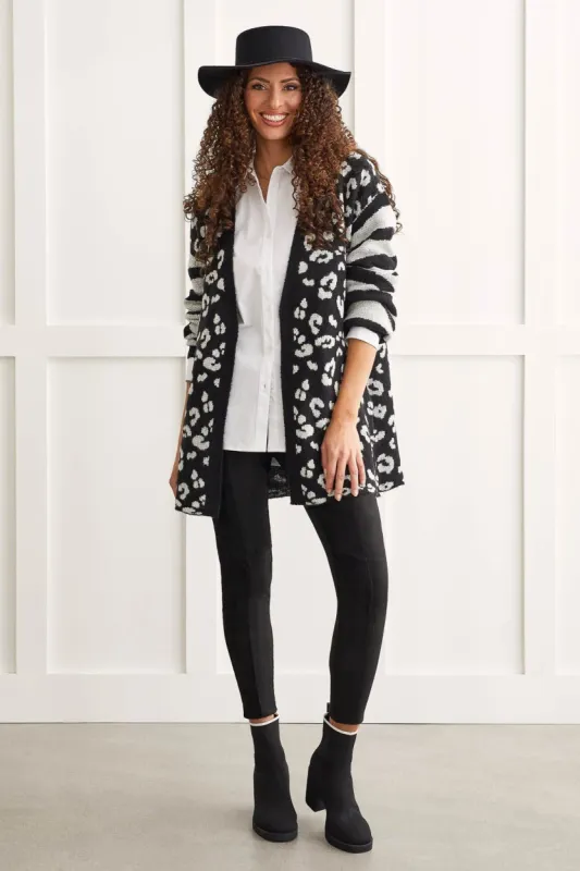 FAUX SUEDE PULL-ON LEGGINGS-Black sold by Tribal