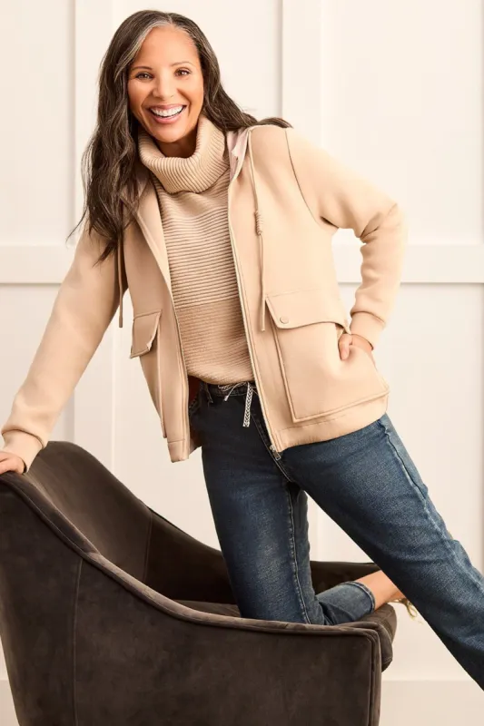 AUDREY DRAWCORD-WAIST KNIT DENIM JOGGERS-Med.wash sold by Tribal