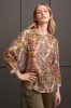 Flowy Dolman Sleeve Blouse With Self-Covered Buttons-Grape sold by Tribal