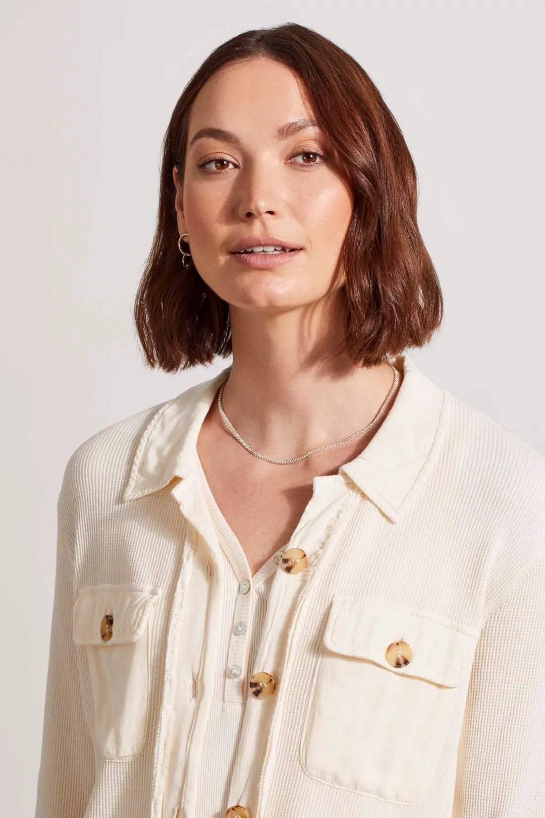 VINTAGE WASH WAFFLE SHACKET-Sandust sold by Tribal product image thumbnail 3