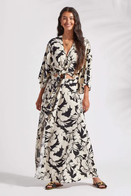 PRINTED PULL-ON MAXI SKIRT WITH SLIT-Wailea sold by Tribal