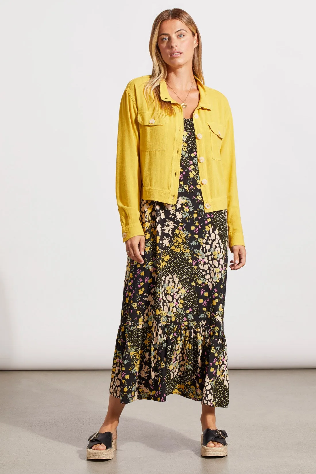 LINEN BLEND JACKET WITH POCKETS-Limoncello sold by Tribal product image thumbnail 2