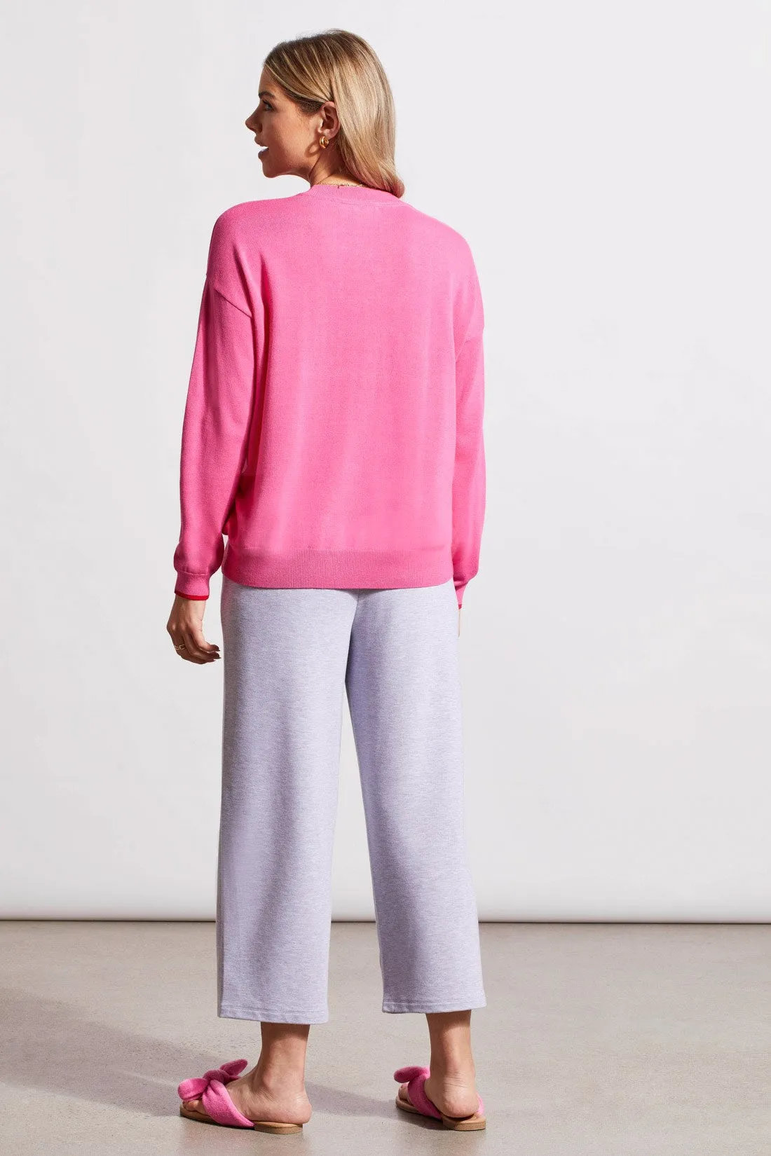 POINTELLE HEART CREWNECK SWEATER-Hi pink sold by Tribal product image thumbnail 3