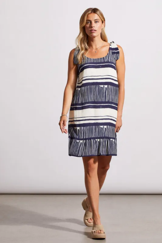 SLEEVELESS DRESS WITH SHOULDER TIES-Jet blue made by Tribal