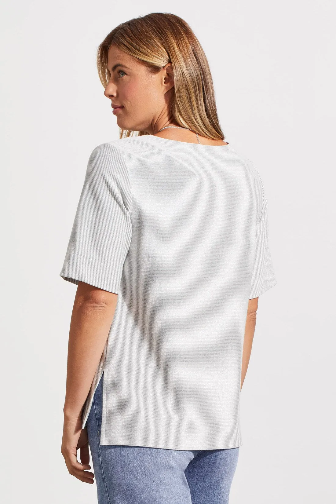 BOAT NECK TOP WITH ELBOW SLEEVE-Ebony sold by Tribal product image thumbnail 4