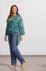 PRINTED WRAP TOP WITH BELL SLEEVES-Oceanside sold by Tribal