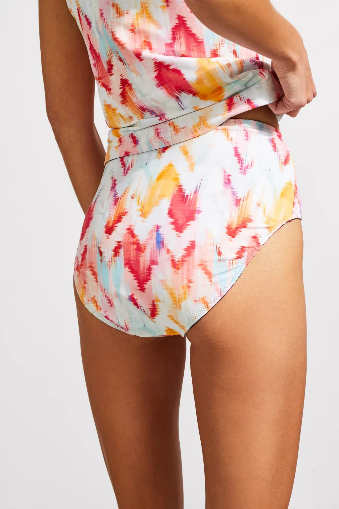 Reversible High-Waist Bikini Bottoms-Tangopink sold by Tribal product image thumbnail 3
