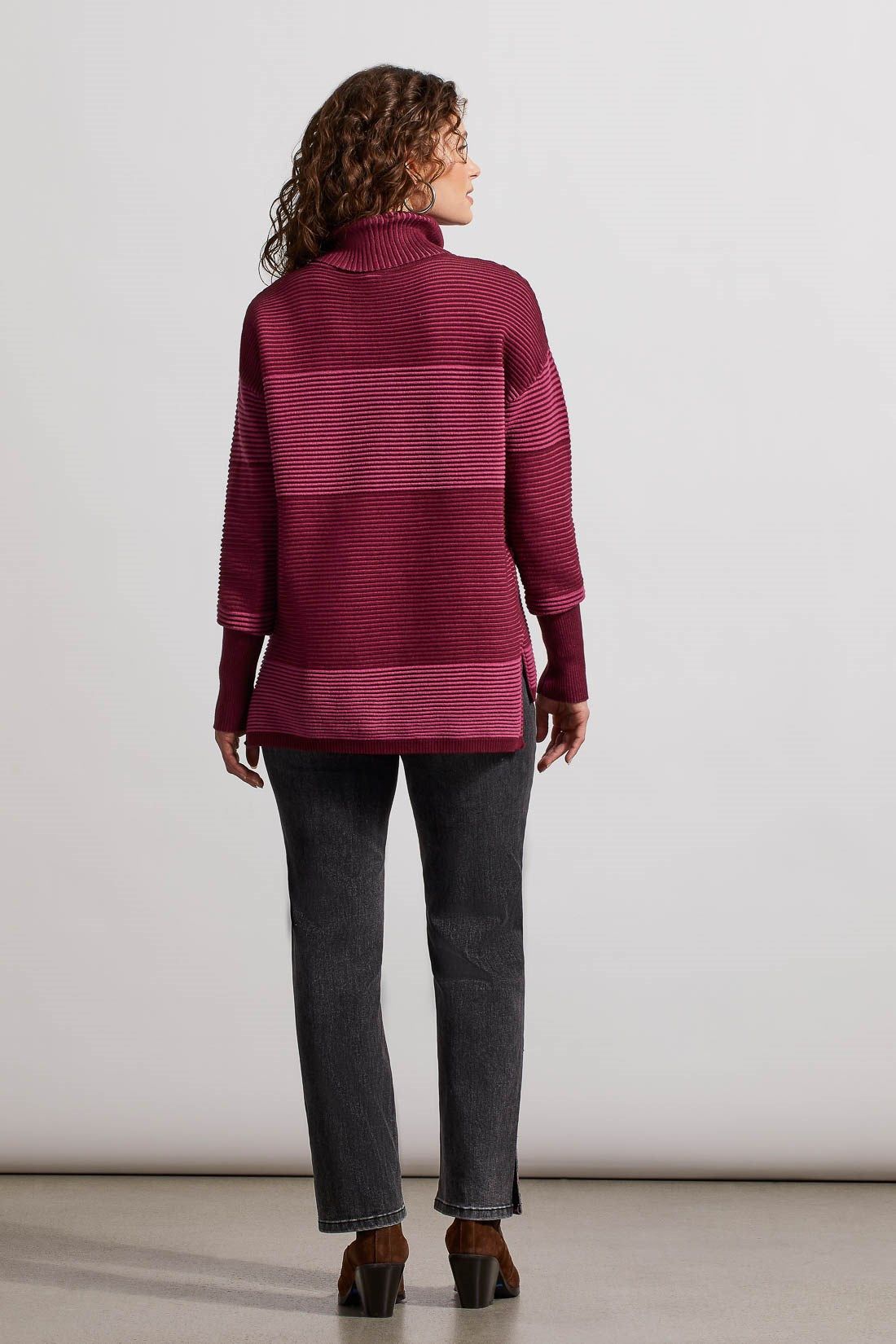 AUDREY EMBROIDERED SIDE SLIT STRAIGHT LEG JEANS-Stone black sold by Tribal product image thumbnail 4