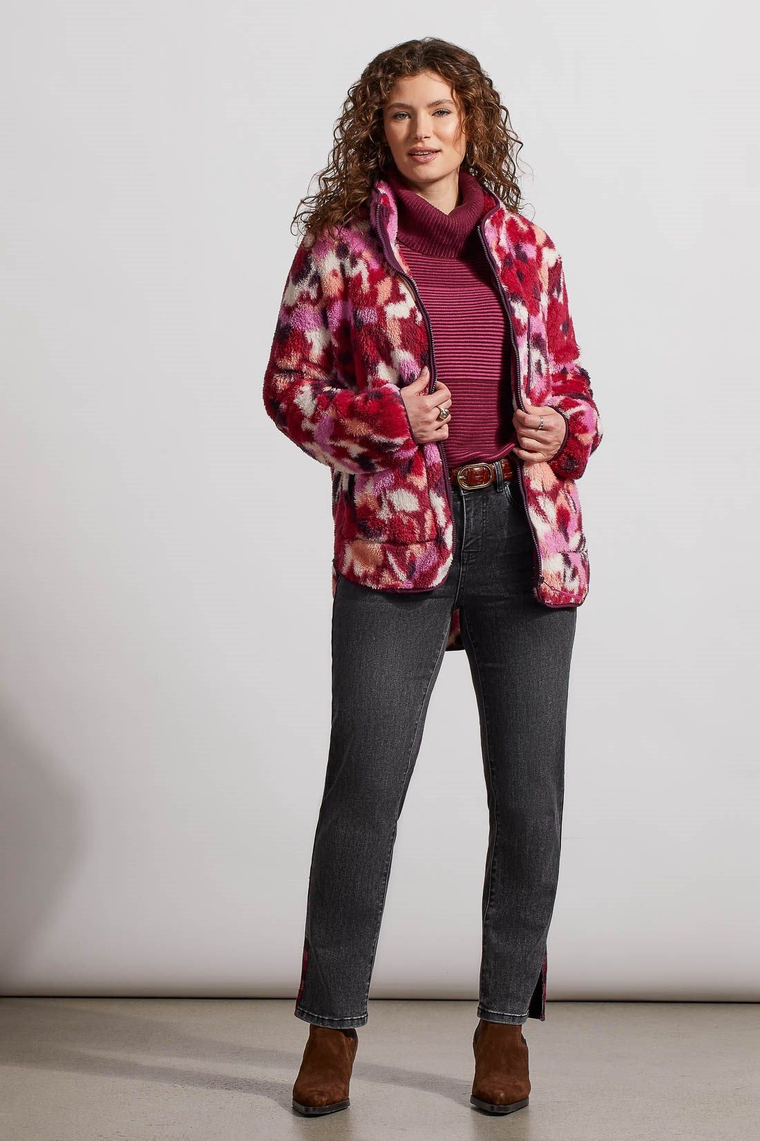 AUDREY EMBROIDERED SIDE SLIT STRAIGHT LEG JEANS-Stone black sold by Tribal