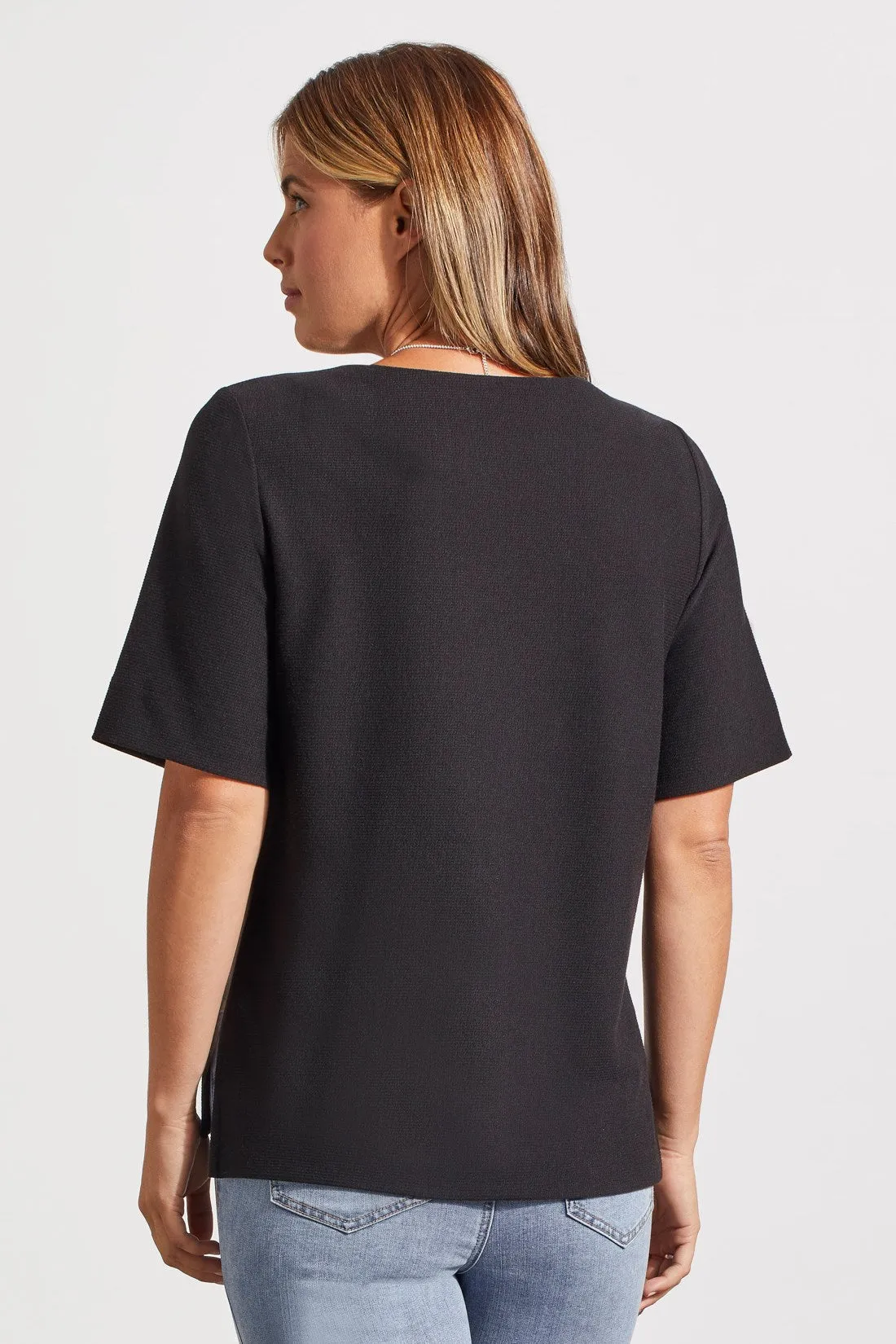BOAT NECK TOP WITH ELBOW SLEEVE-Black sold by Tribal product image thumbnail 4