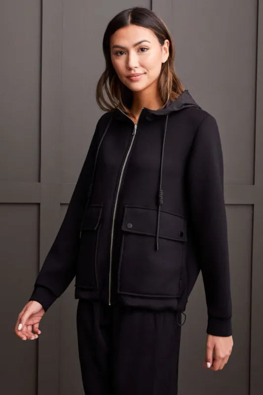 Techno Lux Stretch Hooded Jacket-Black sold by Tribal