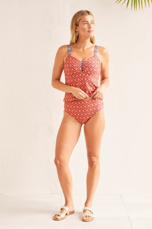 REVERSIBLE HIGH-WAIST BIKINI BOTTOMS-Daiquiri sold by Tribal