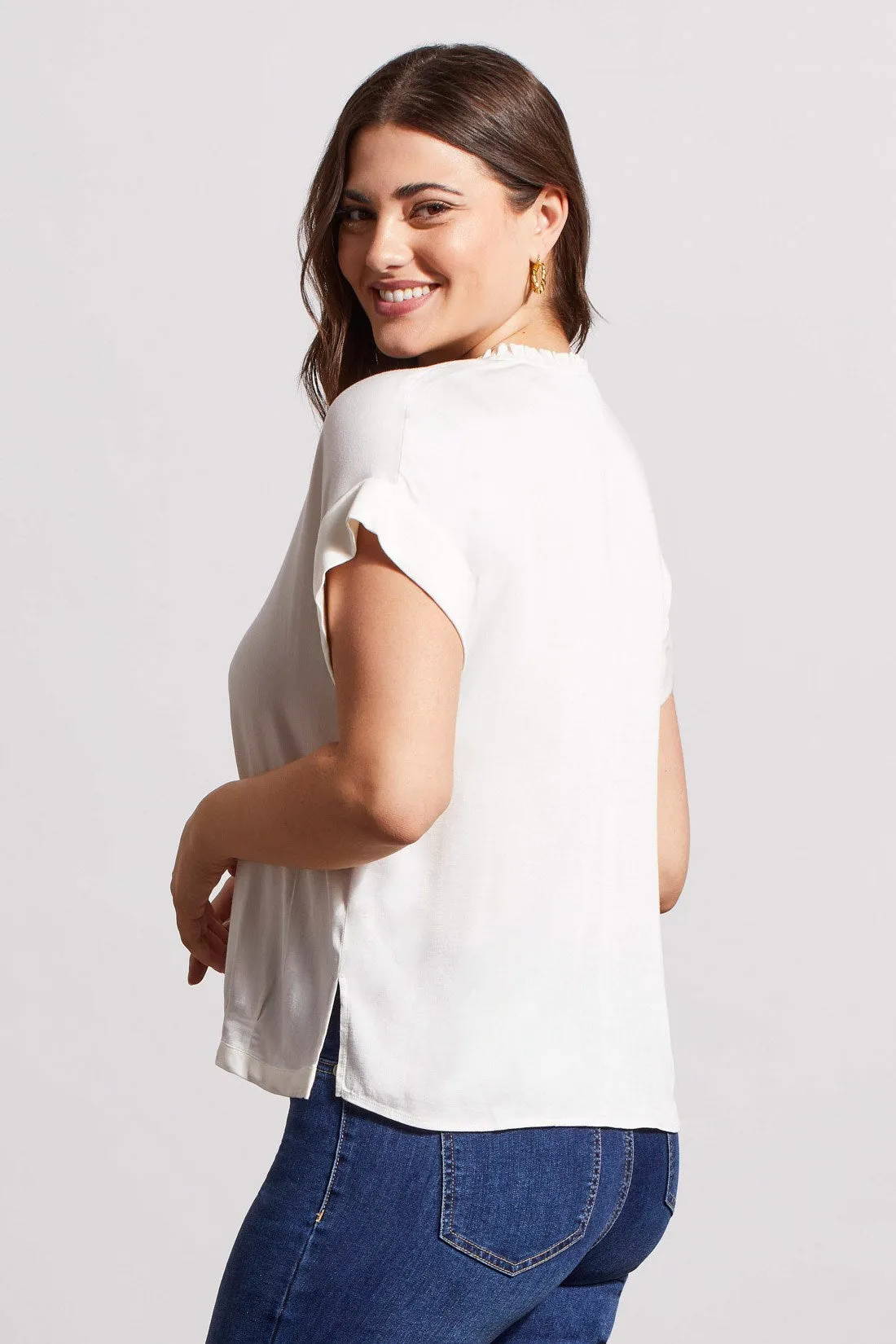 SATIN EFFECT SUMMER BLOUSE-White sold by Tribal product image thumbnail 4