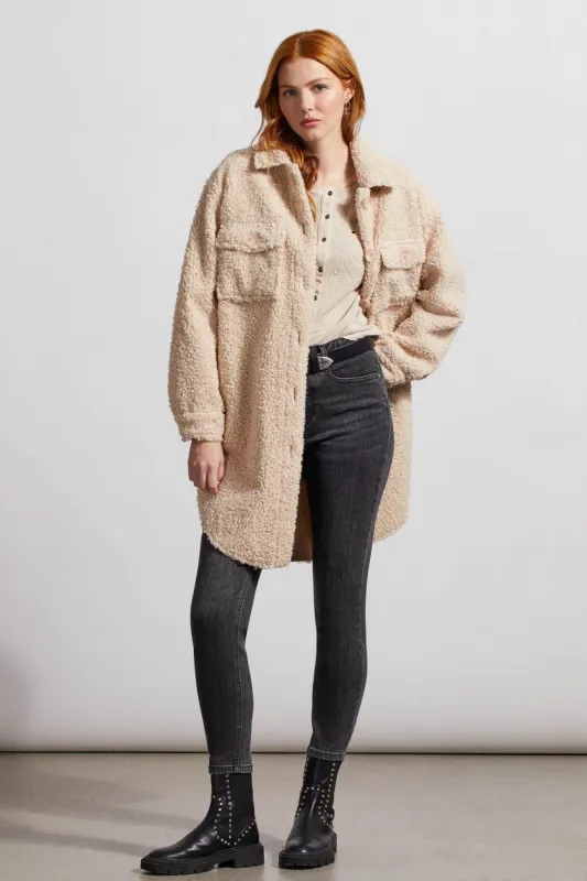 BONDED SHEARLING JACKET WITH POCKETS-Bone sold by Tribal