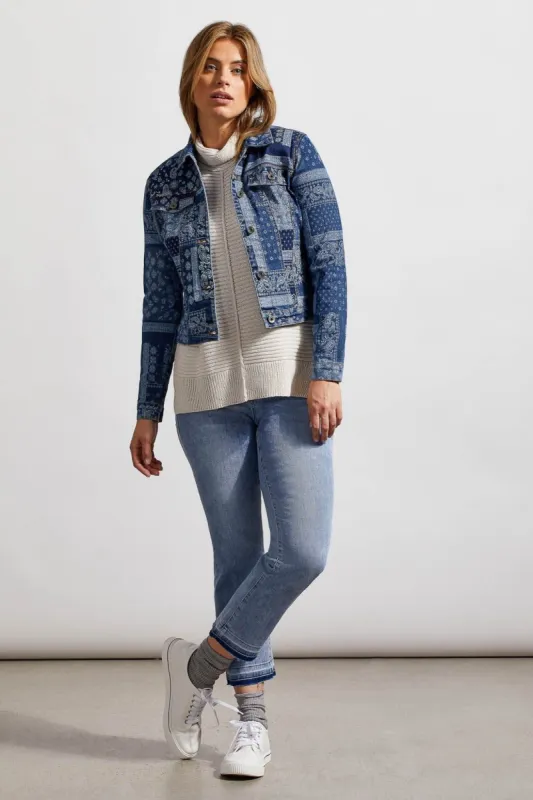 PATCHWORK PRINT DENIM JACKET-Bluelake sold by Tribal