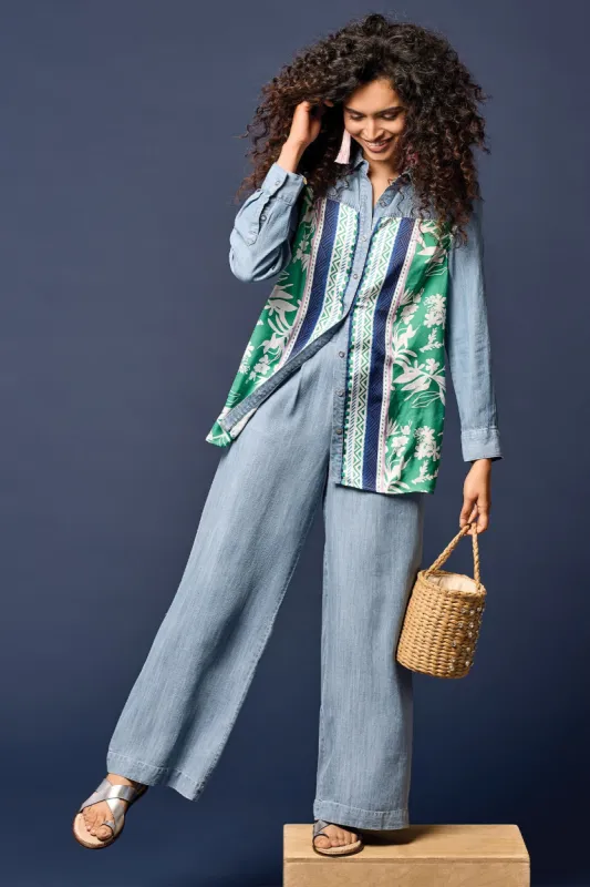 BUTTON-UP SHIRT WITH COMBO PRINT-Jademist sold by Tribal