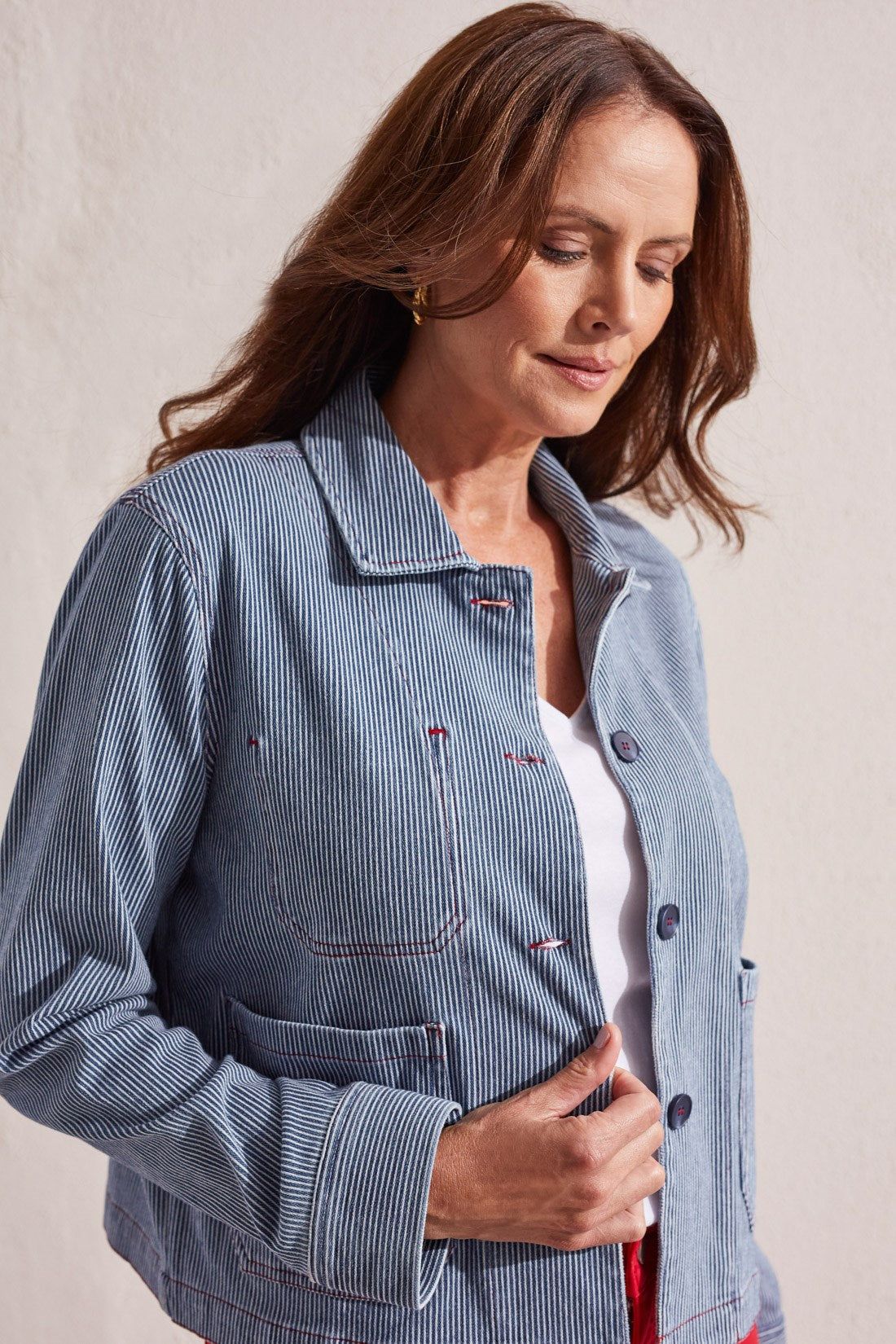 BUTTON-UP JACKET-Jet blue sold by Tribal product image thumbnail 2