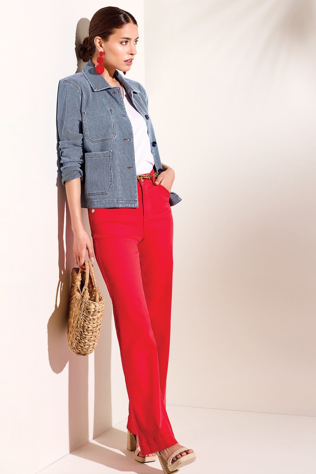 BUTTON-UP JACKET-Jet blue sold by Tribal