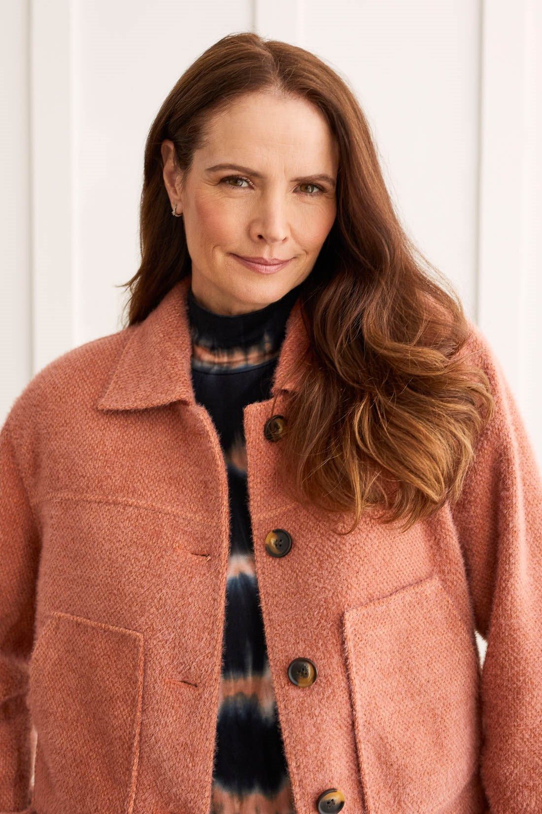 BOUCLE BUTTON-UP JACKET-Copper sold by Tribal product image thumbnail 4