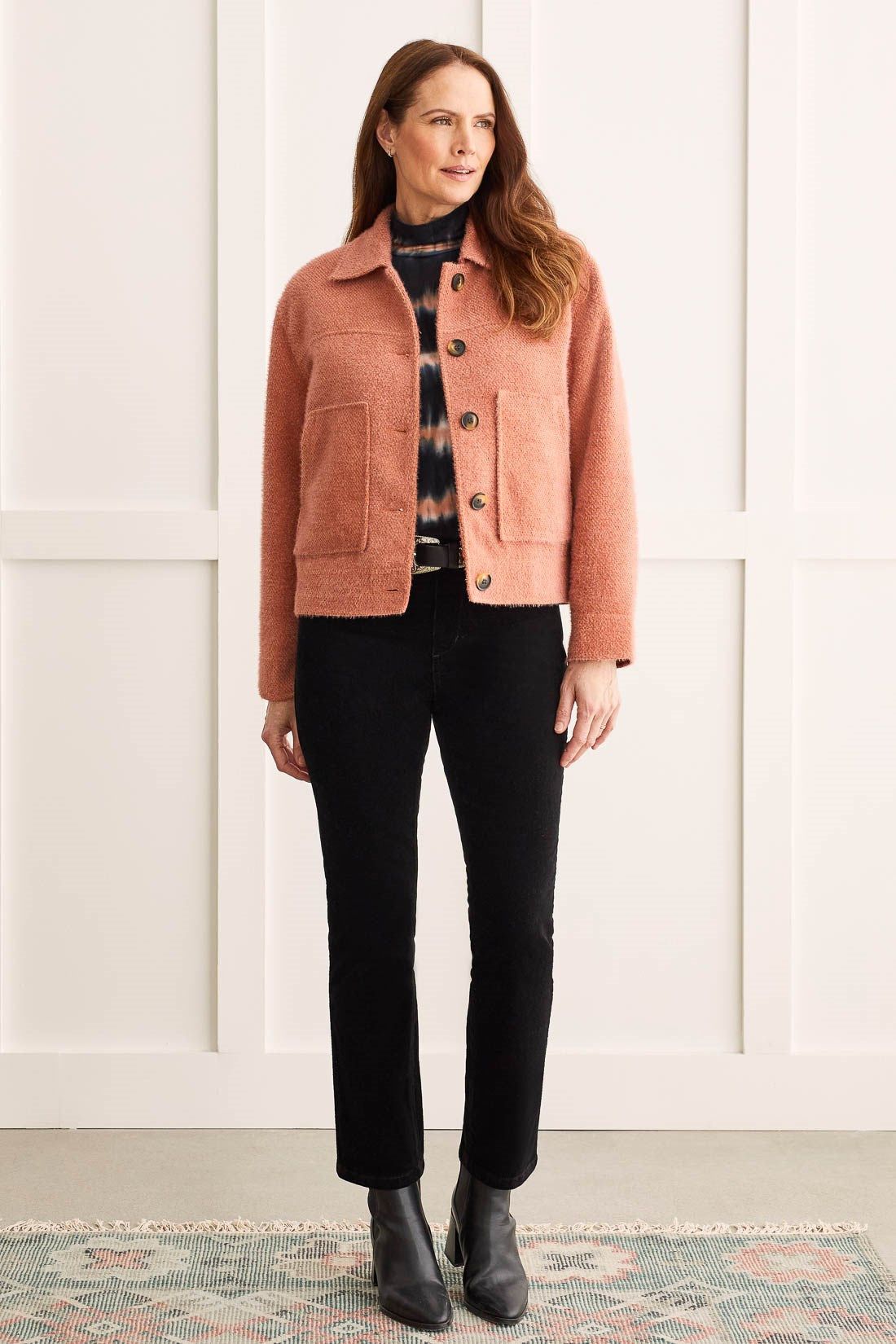 BOUCLE BUTTON-UP JACKET-Copper sold by Tribal product image thumbnail 2