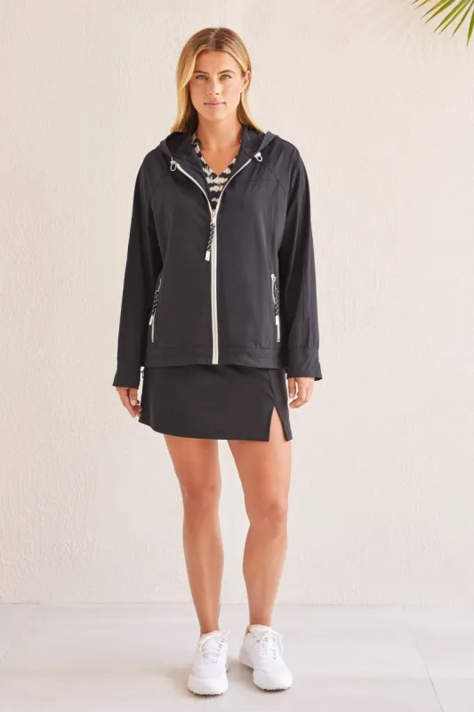 FOUR-WAY STRETCH HOODED JACKET-Black sold by Tribal
