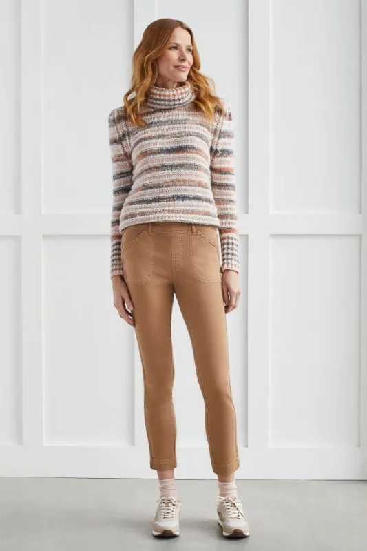 PULL-ON 28 INCH SLIM-LEG ANKLE PANTS-Cinnamon sold by Tribal