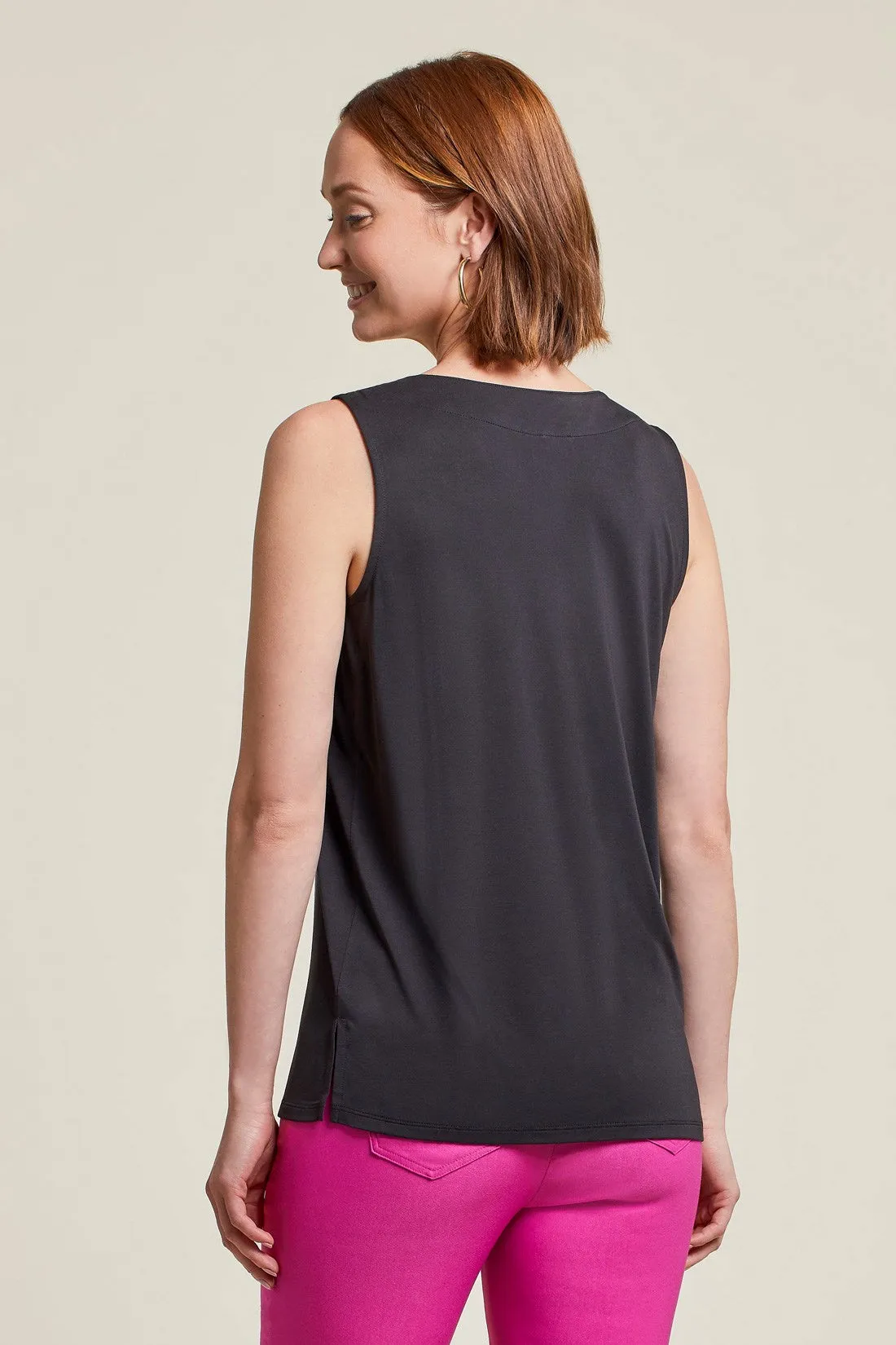 PLEATED SLEEVELESS MODAL TOP-Black sold by Tribal product image thumbnail 2