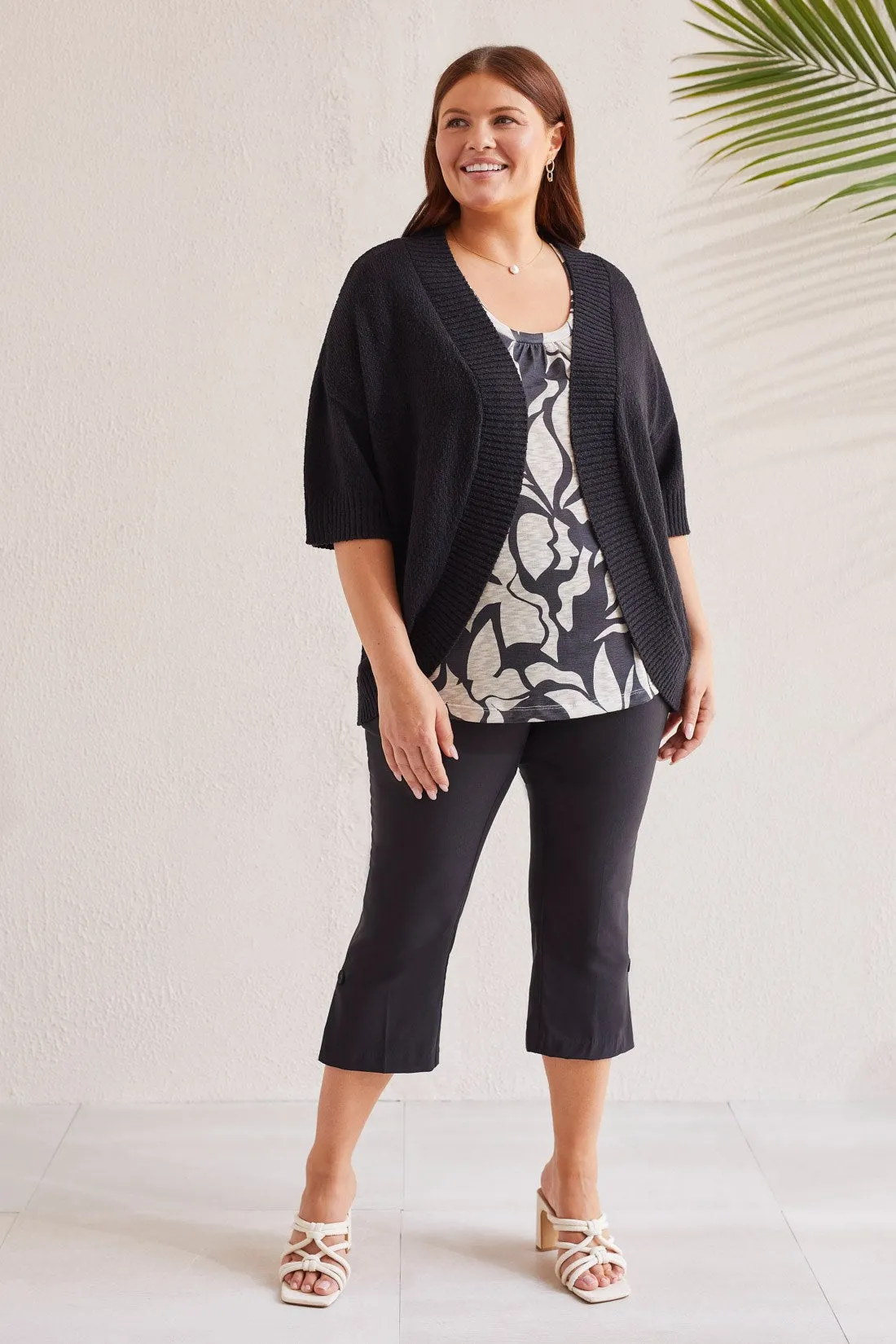 COCOON SWEATER CARDIGAN-Black sold by Tribal