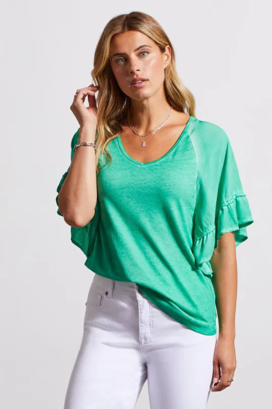 RAGLAN TOP WITH DOUBLE FRILL-Jademist sold by Tribal