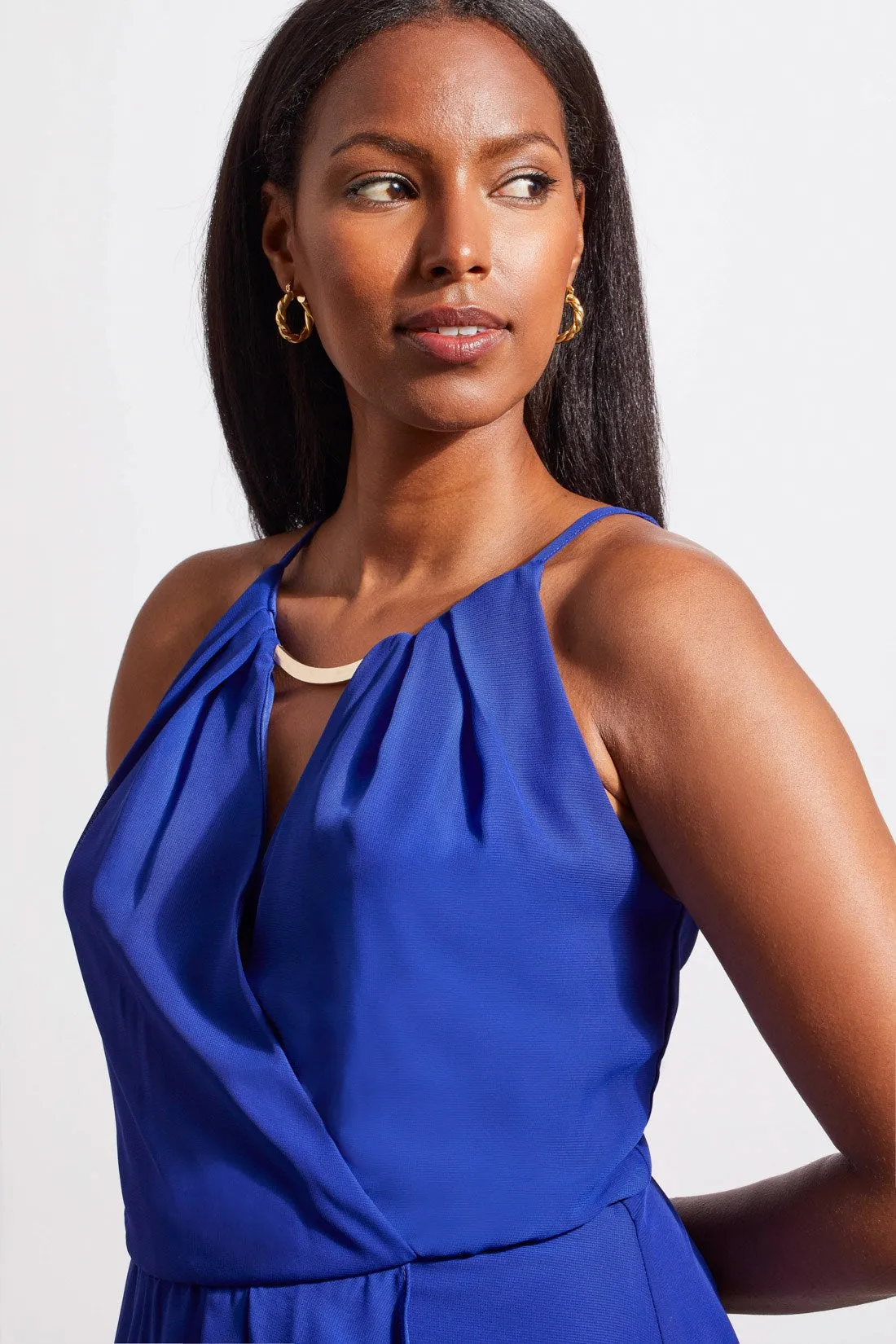 SAPPHIRE CASCADING HALTER DRESS-Sapphire sold by Tribal product image thumbnail 4