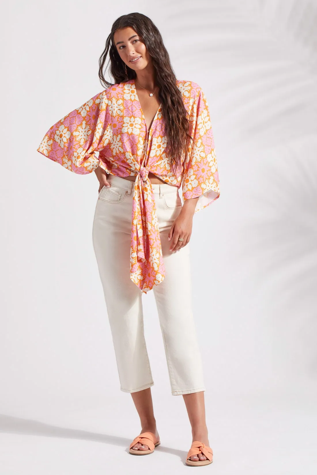 PRINTED KIMONO TOP WITH FRONT TIE-Tuvalu sold by Tribal product image thumbnail 2