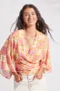 PRINTED KIMONO TOP WITH FRONT TIE-Tuvalu sold by Tribal