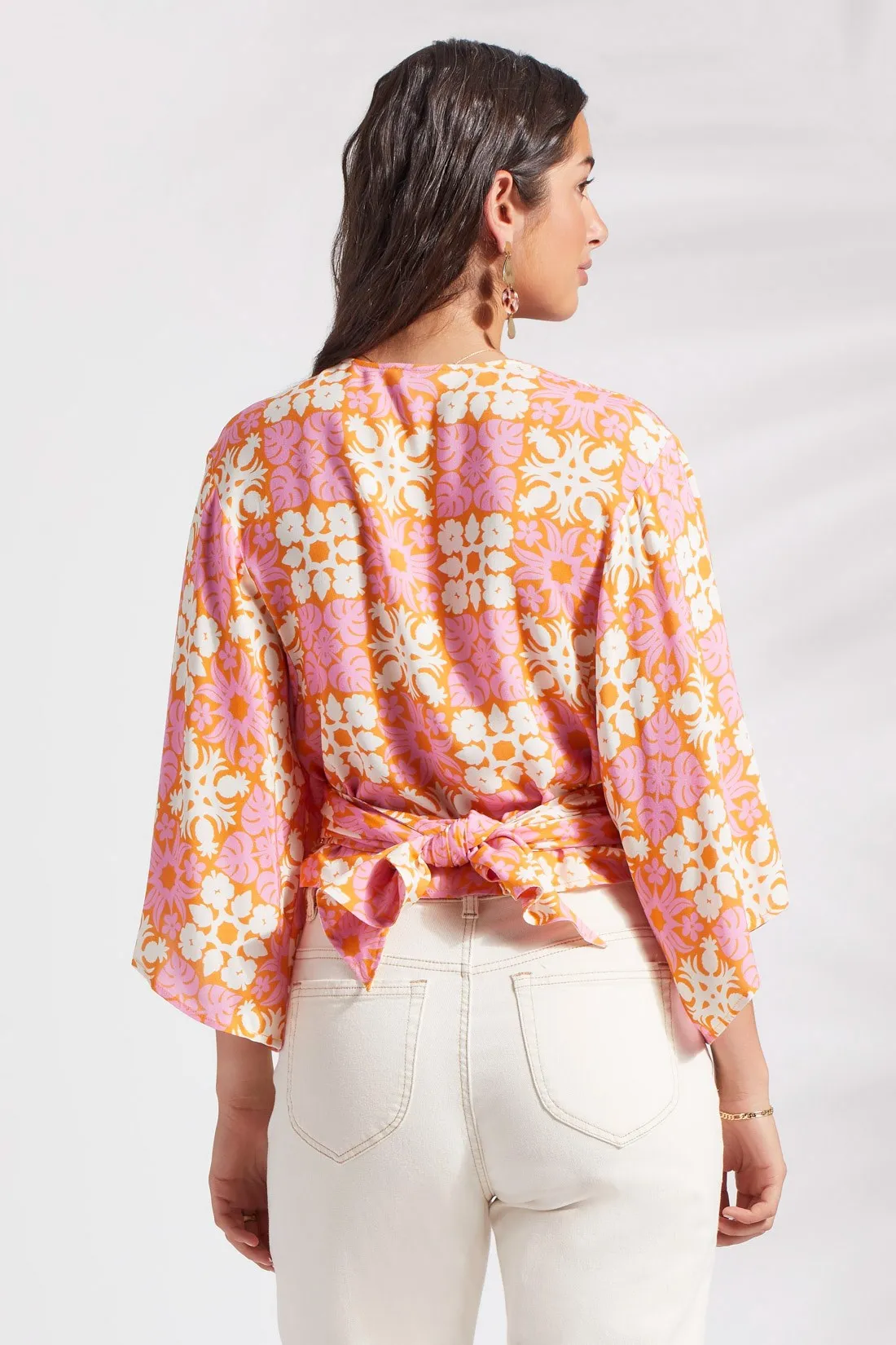 PRINTED KIMONO TOP WITH FRONT TIE-Tuvalu sold by Tribal product image thumbnail 4