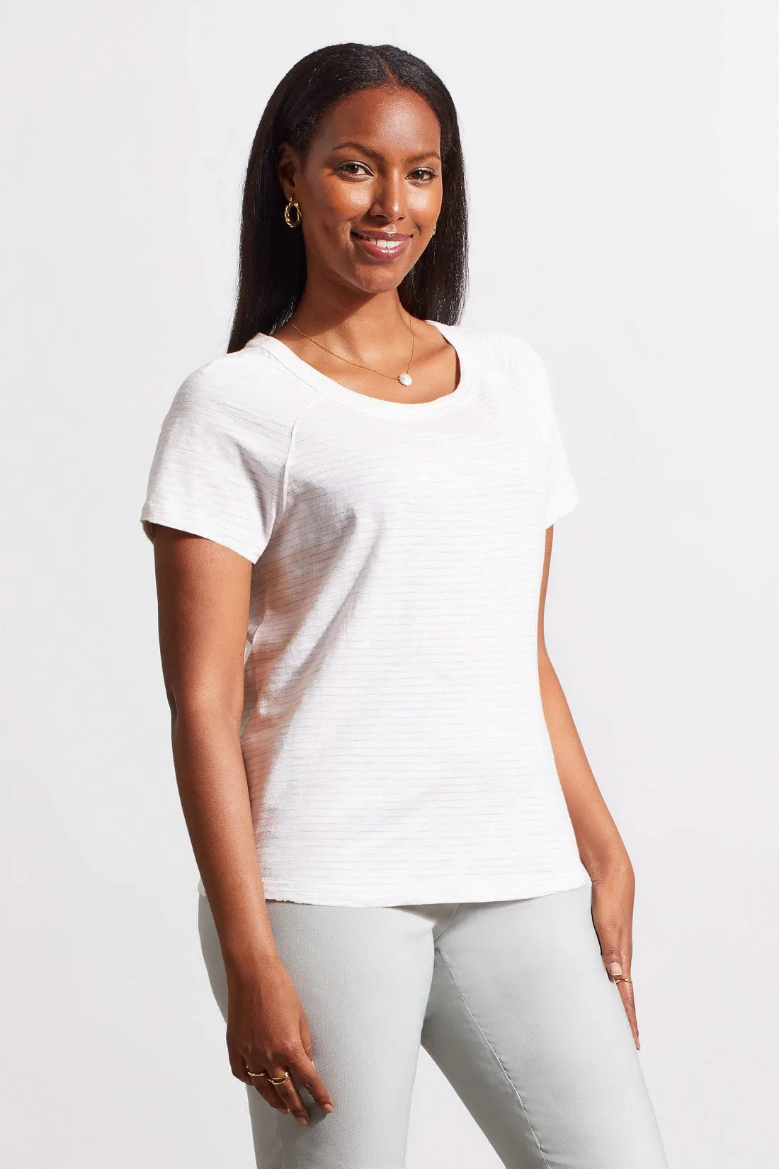 SHORT SLEEVE RAGLAN TOP-Peach sun sold by Tribal product image thumbnail 2