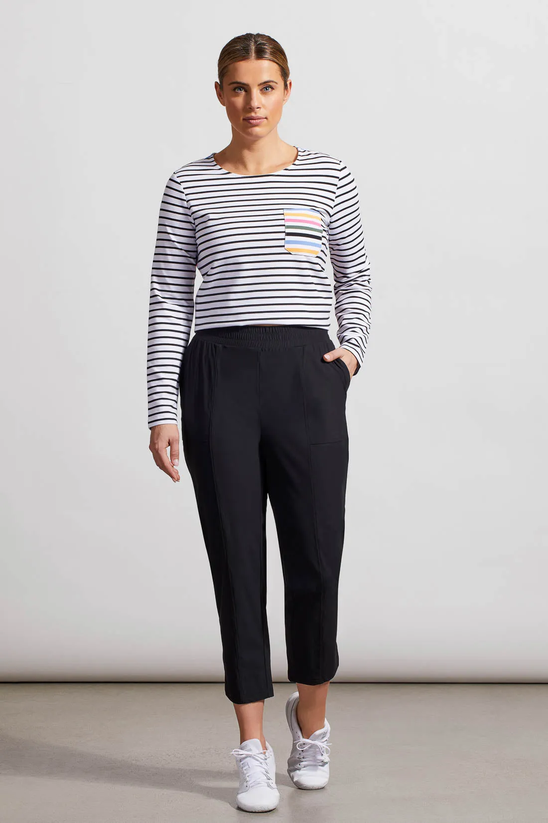 25 Inch Pull-On Technical Capris-Black sold by Tribal