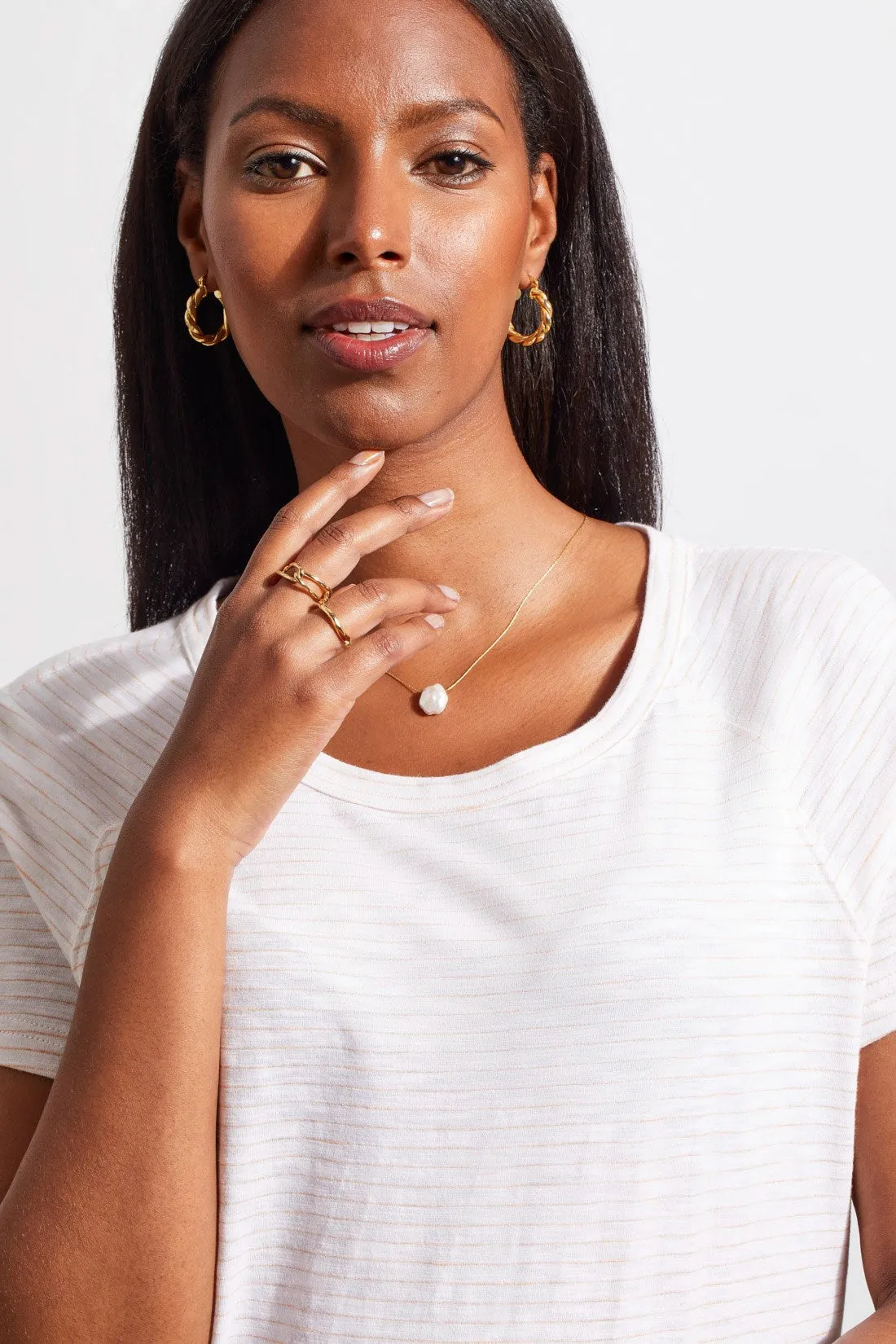 SHORT SLEEVE RAGLAN TOP-Peach sun sold by Tribal