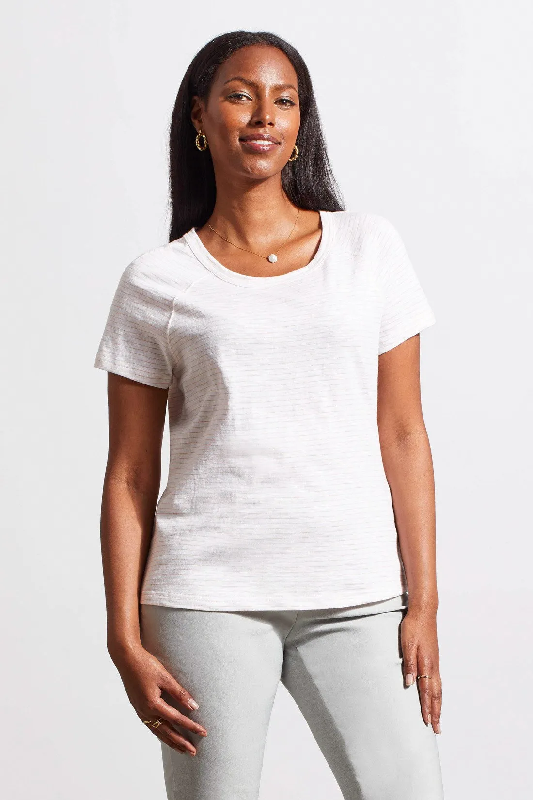 SHORT SLEEVE RAGLAN TOP-Peach sun sold by Tribal product image thumbnail 3