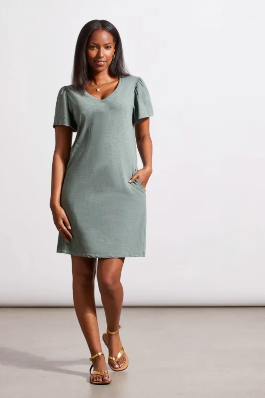 COTTON FLUTTER SLEEVE DRESS WITH POCKETS-Cypress sold by Tribal