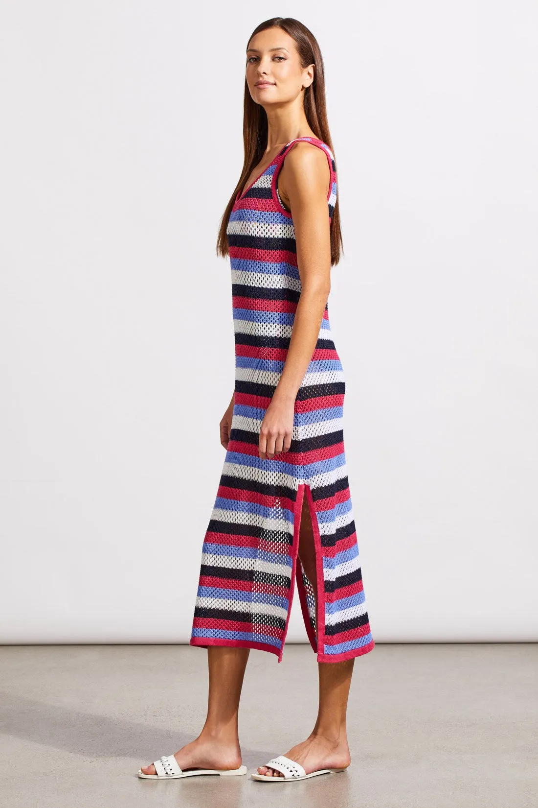 STRIPED MESH KNIT COVER-UP DRESS-Tangopink sold by Tribal product image thumbnail 2