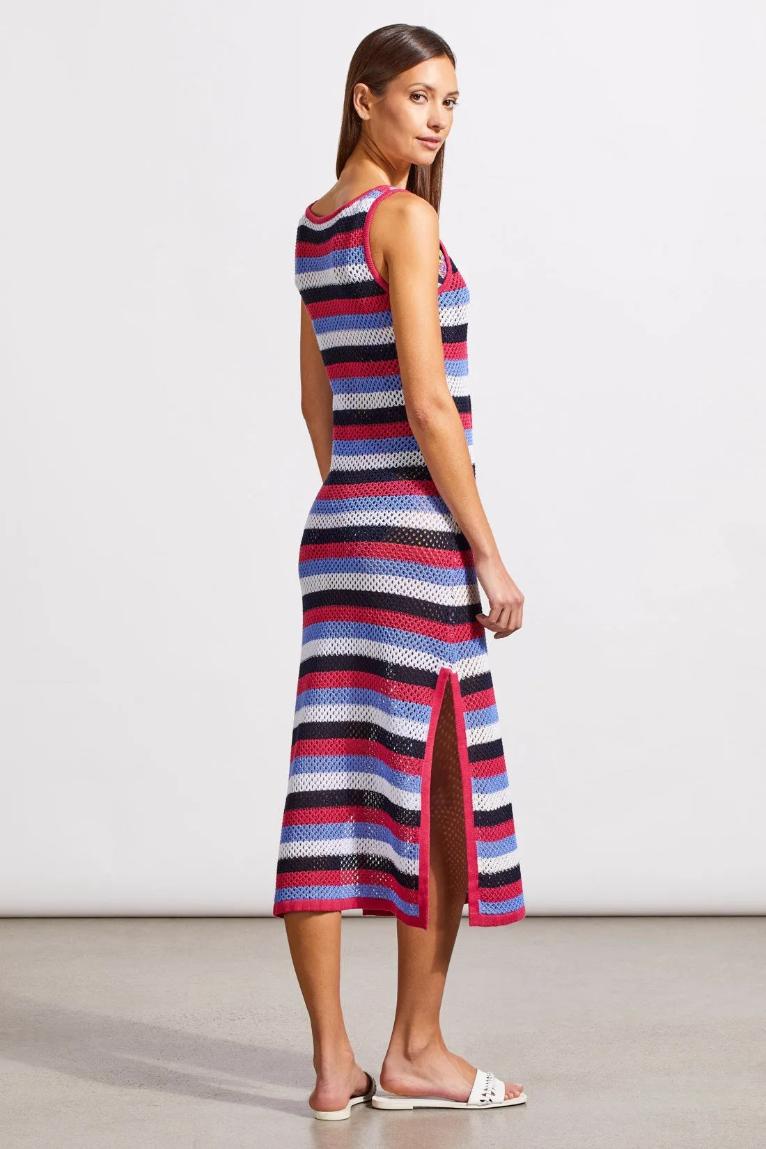 STRIPED MESH KNIT COVER-UP DRESS-Tangopink sold by Tribal product image thumbnail 3