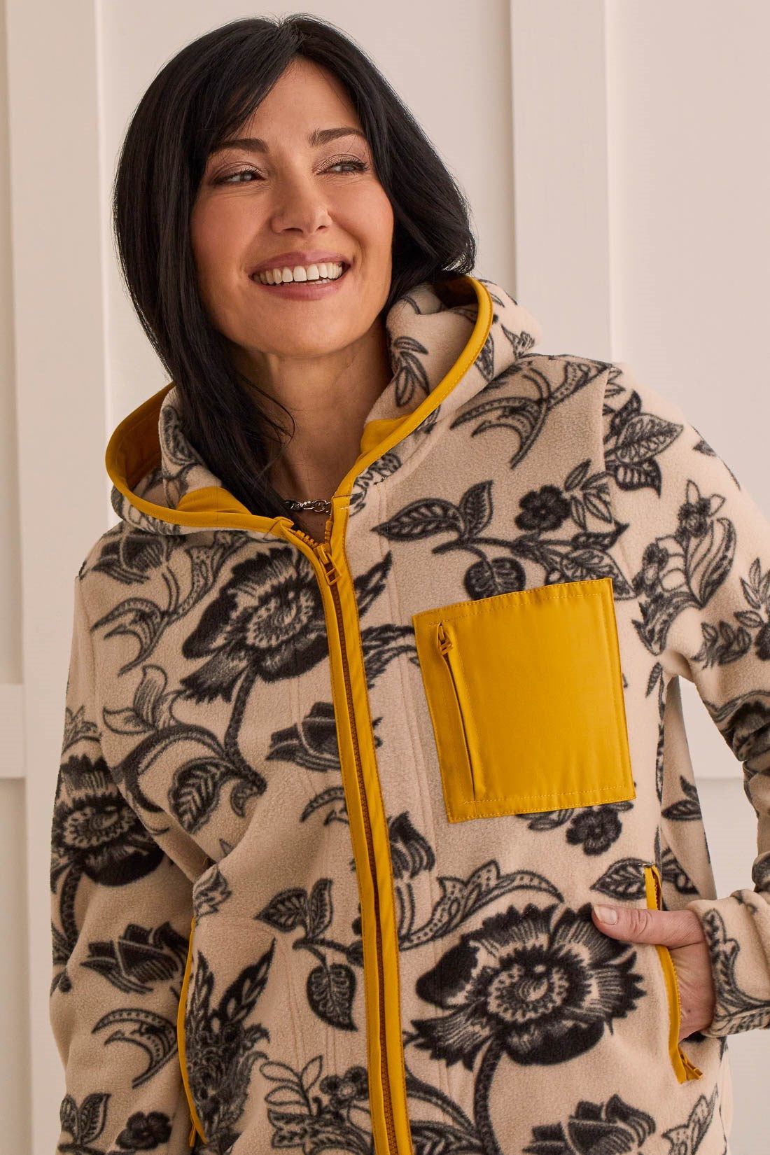 POLAR FLEECE HOODED JACKET-Oyster sold by Tribal product image thumbnail 3