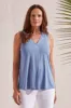 PLEATED SLEEVELESS MODAL TOP-Bluestar sold by Tribal