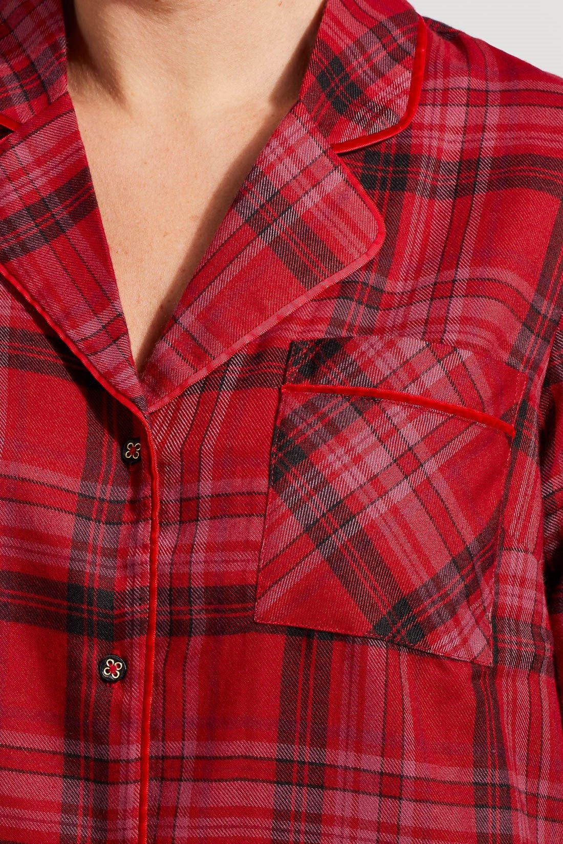 SOFT FLANNEL PJ SET-Lipstick red sold by Tribal product image thumbnail 4